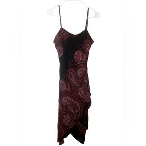 Eva Blue Petites Vintage Y2K Beaded Handkerchief Hem Dress Size 8